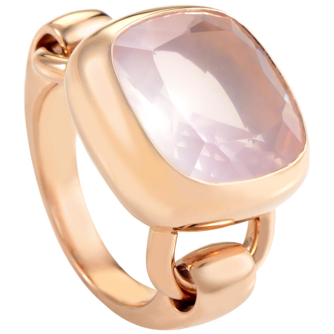 Poiray 18 Karat Rose Gold Pink Quartz Ring PPD3150
