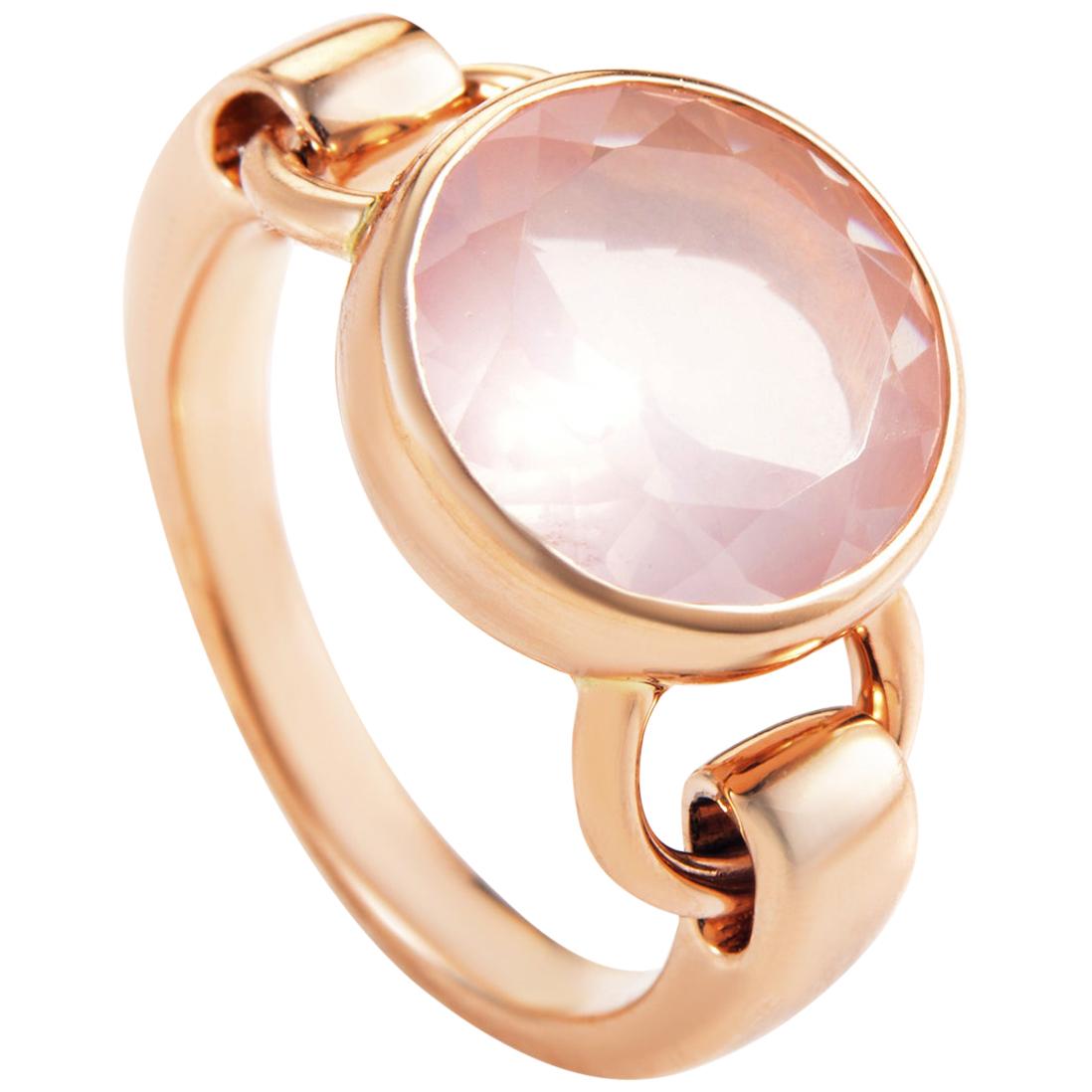 Poiray 18 Karat Rose Gold Pink Quartz Ring PPD3350