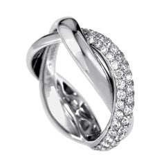 Poiray 18 Karat White Gold Braided Diamond Ring PPD1110