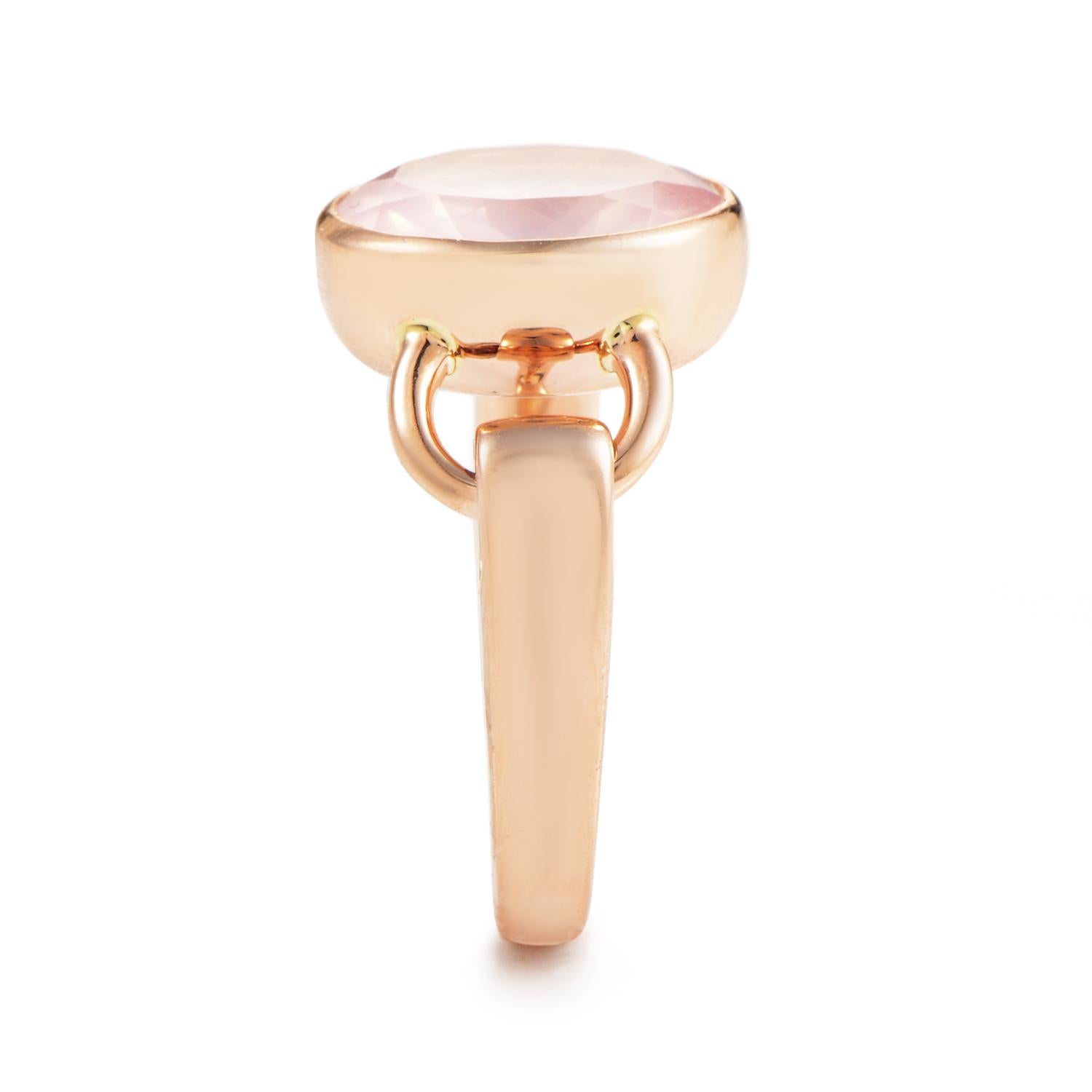 Poiray 18 Karat Rose Gold Pink Quartz Ring PPD3350 In New Condition In Southampton, PA