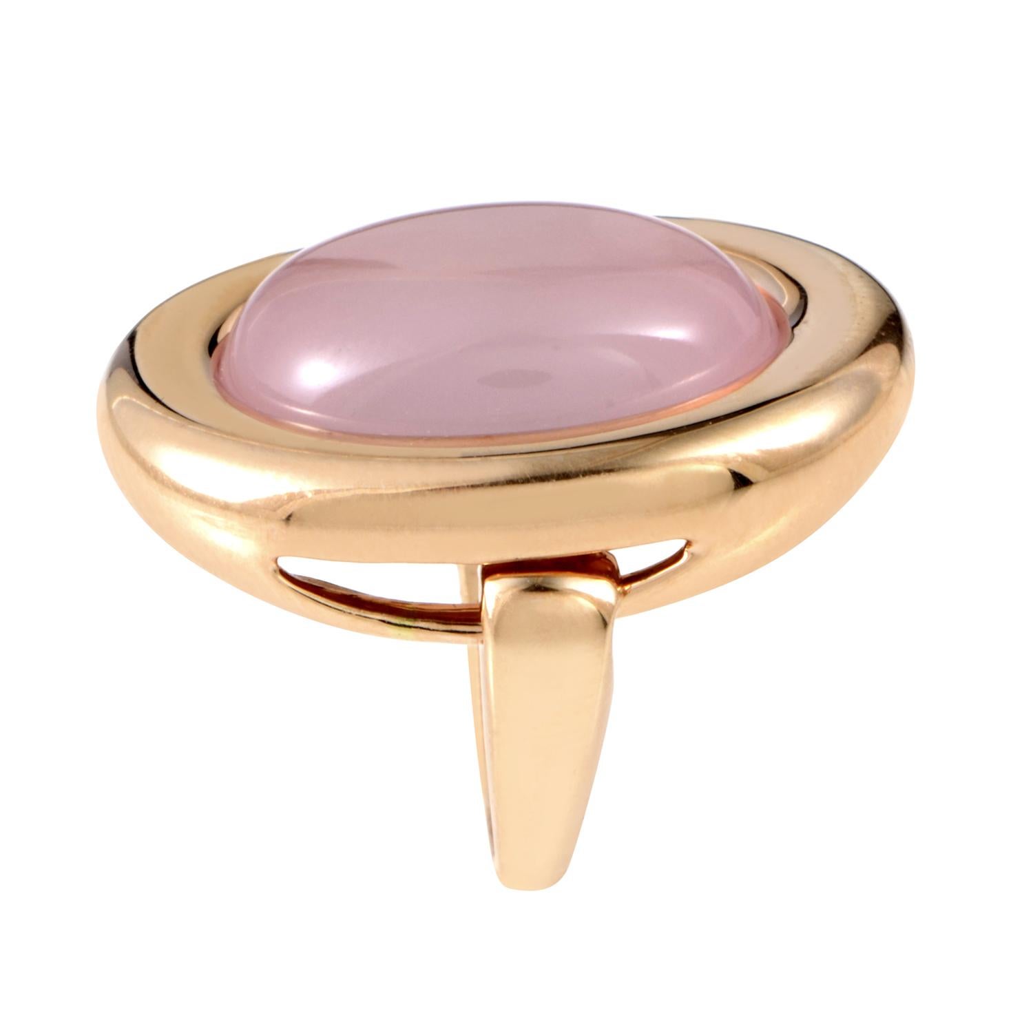 Poiray 18 Karat Rose Gold Rose Quartz Ring PPD3850 In New Condition In Southampton, PA