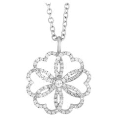 Poiray 18K White Gold 0.43 Ct Diamond Pendant Necklace