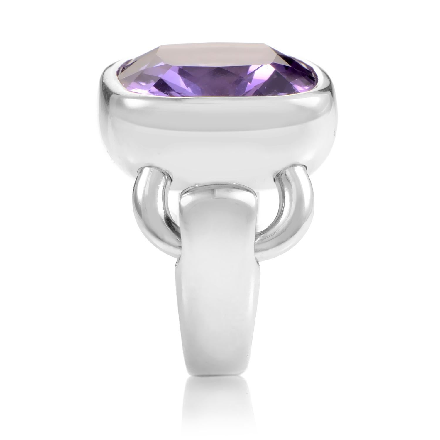 Poiray 18 Karat White Gold Amethyst Ring In New Condition In Southampton, PA