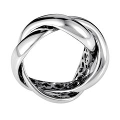 Poiray 18 Karat White Gold Braided Band Ring PPD1010