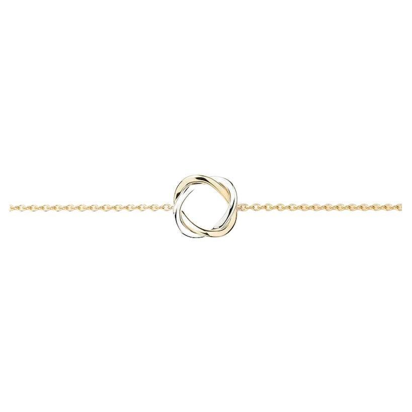 Poiray Bracelet "Tresse" Yellow Gold White Gold 18 Karat For Sale