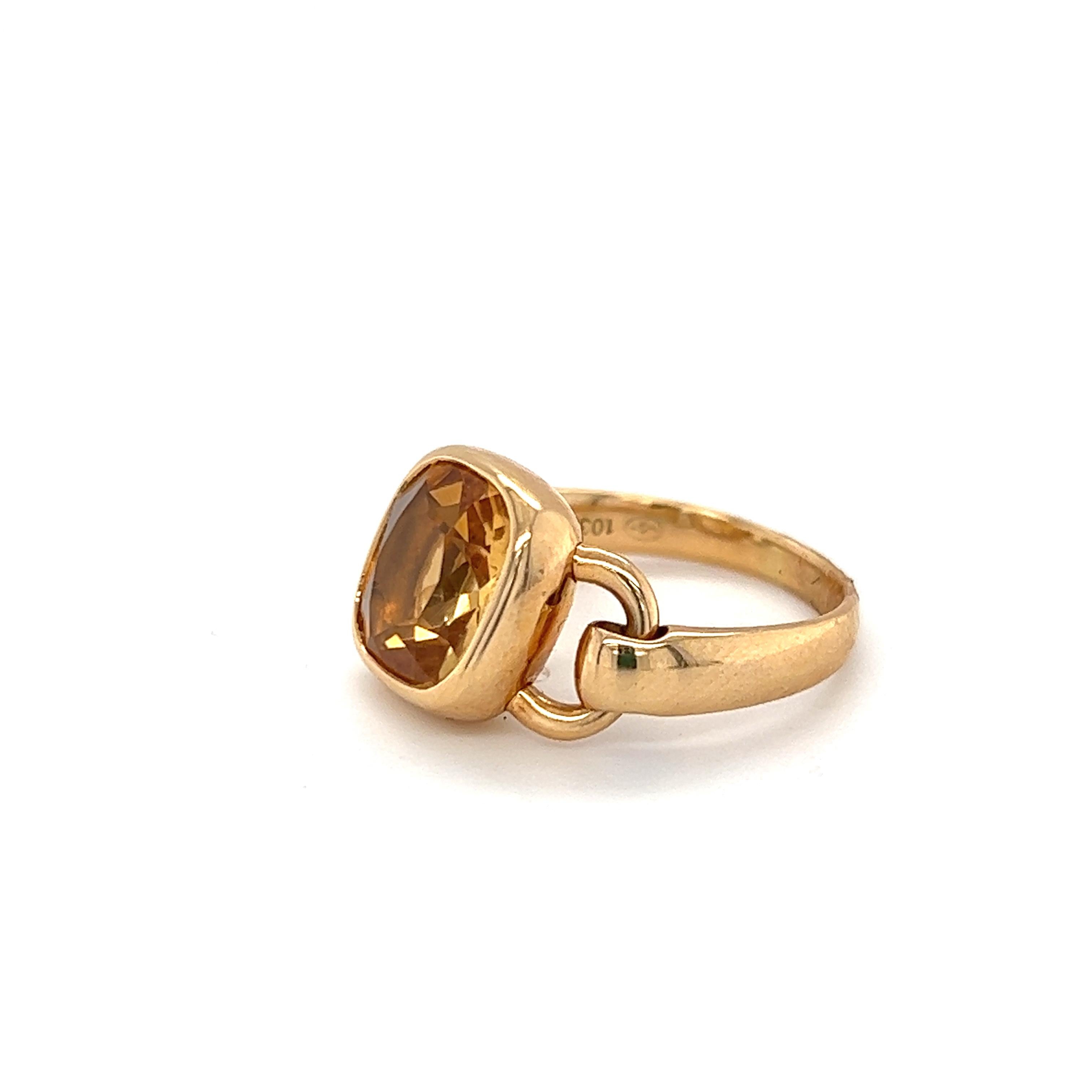 Poiray Citrin Gold-Ring (Kissenschliff)