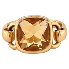 Vintage Poiray Citrine Gold Ring