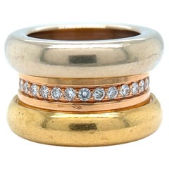 Poiray, bague transformatrice en diamants français tricolores en or 18 carats