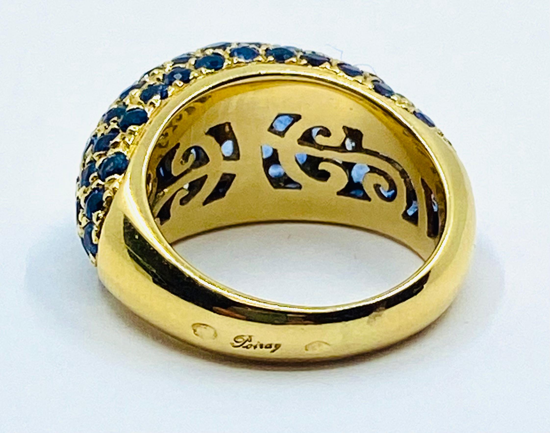 Poiray Gold Saphir Diamant Dome Ring im Angebot 5