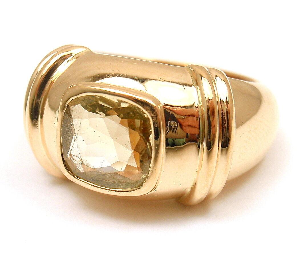 Poiray Lemon Green Quartz Yellow Gold Ring 2