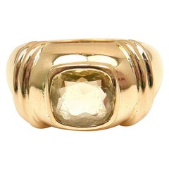 Poiray Zitronengrüner Quarz Gelbgold Ring