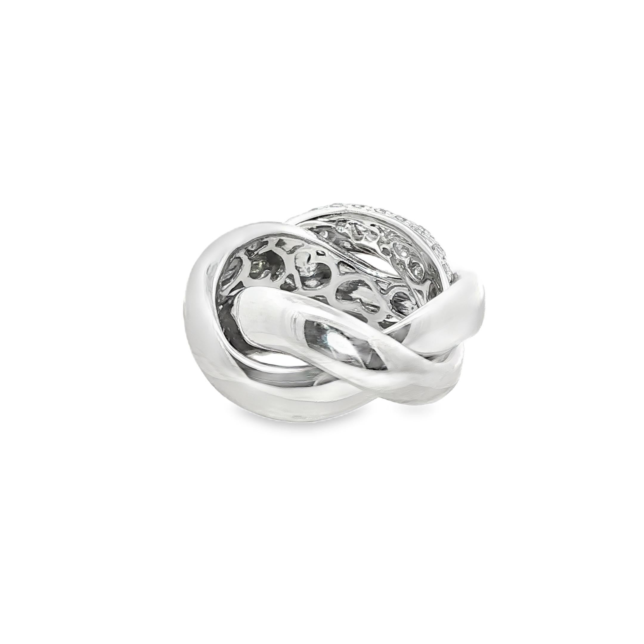 Taille ronde Bague à nœud de diamants 