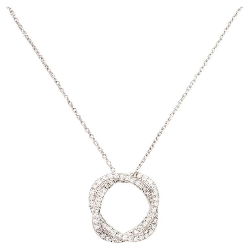 Poiray Necklace "Tresse" White Gold and Diamonds on White Gold Chain