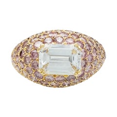 Poiray Paris Diamond Pink Gold Dome Ring