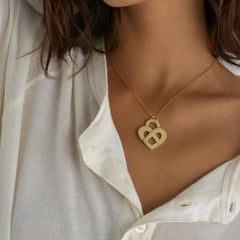 Poiray Pendant Necklace "Coeur Entrelacé" Large Model Rose Gold 18 Karat