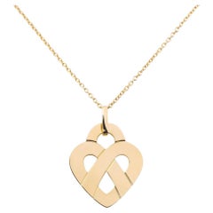 Poiray Pendant Necklace "Coeur Entrelacé" Large Model Rose Gold 18 Karat