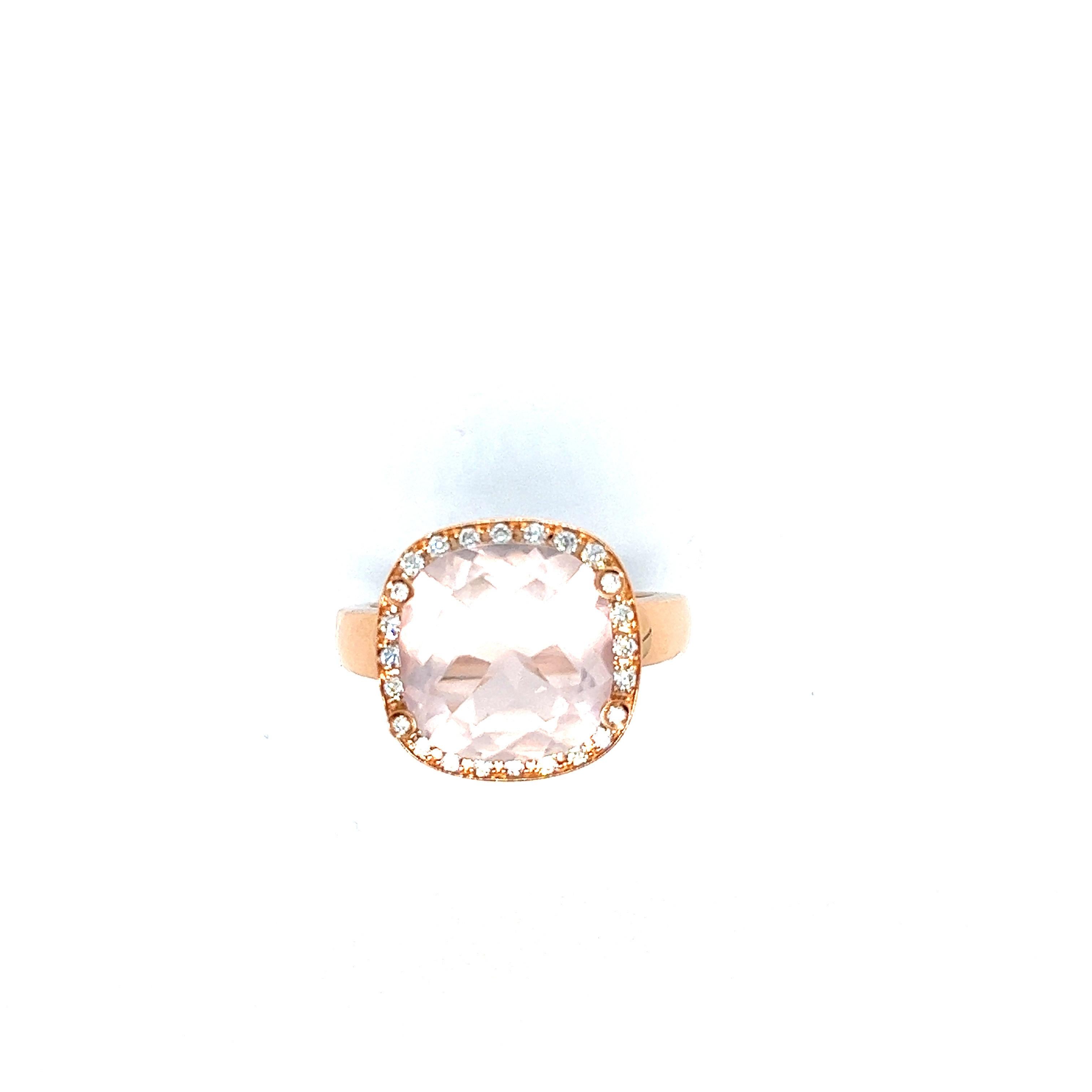 Poiray, Ring gefüllt Antik-Quarz-Diamanten in Rosa Gold im Angebot 1