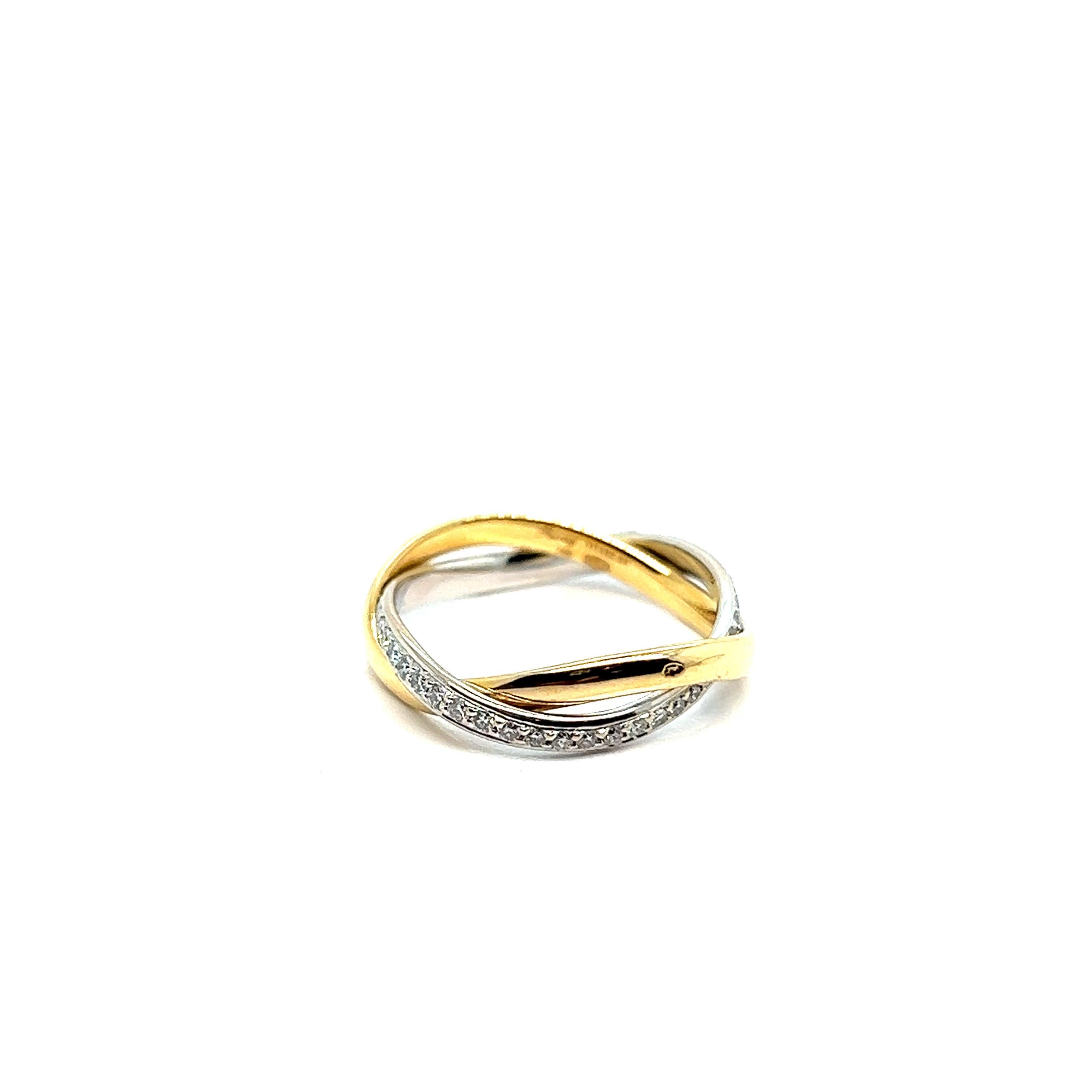 Poiray, Ring Tresse Diamant Gelbgold (Moderne) im Angebot