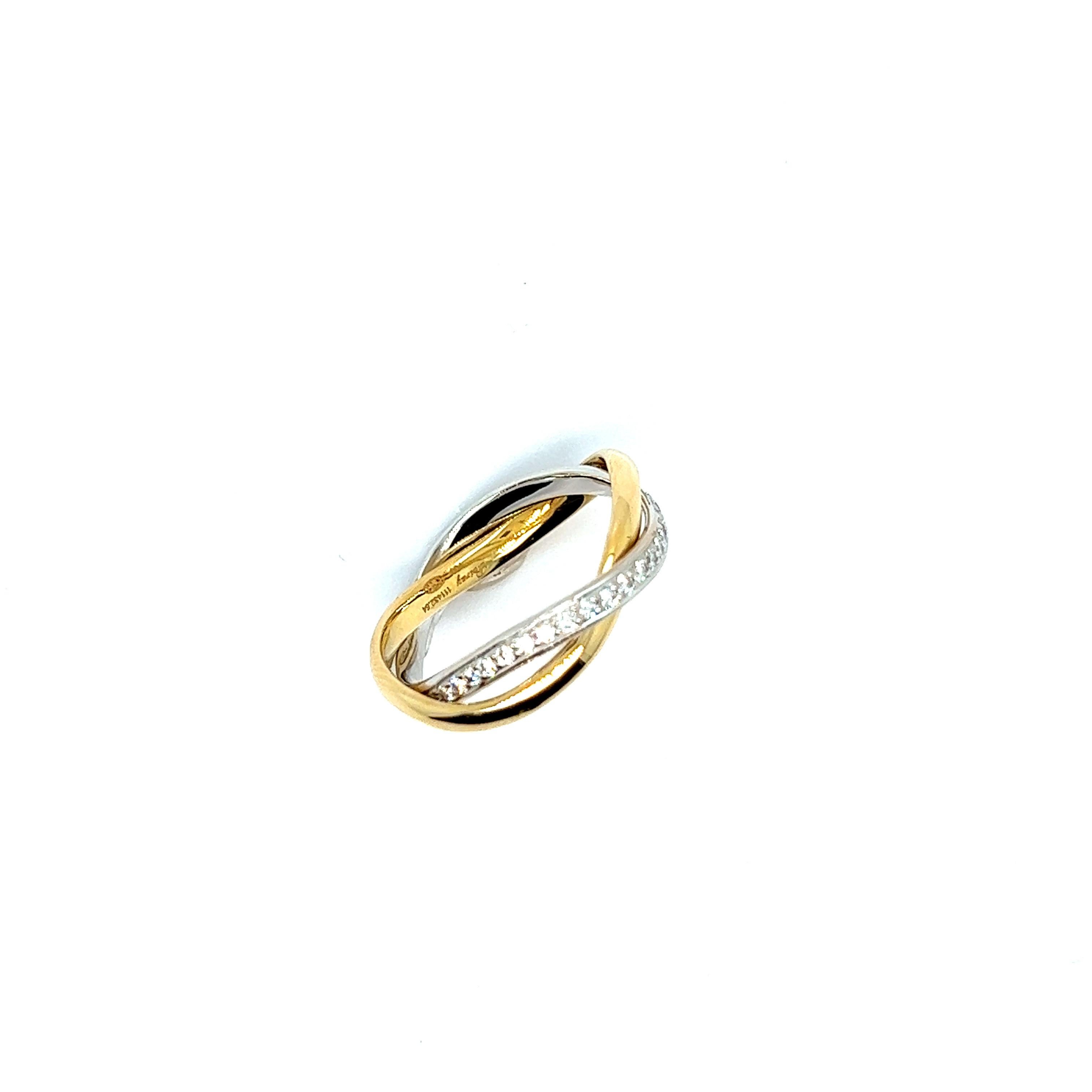 Brilliant Cut Poiray, Ring Tresse Diamond Yellow Gold For Sale