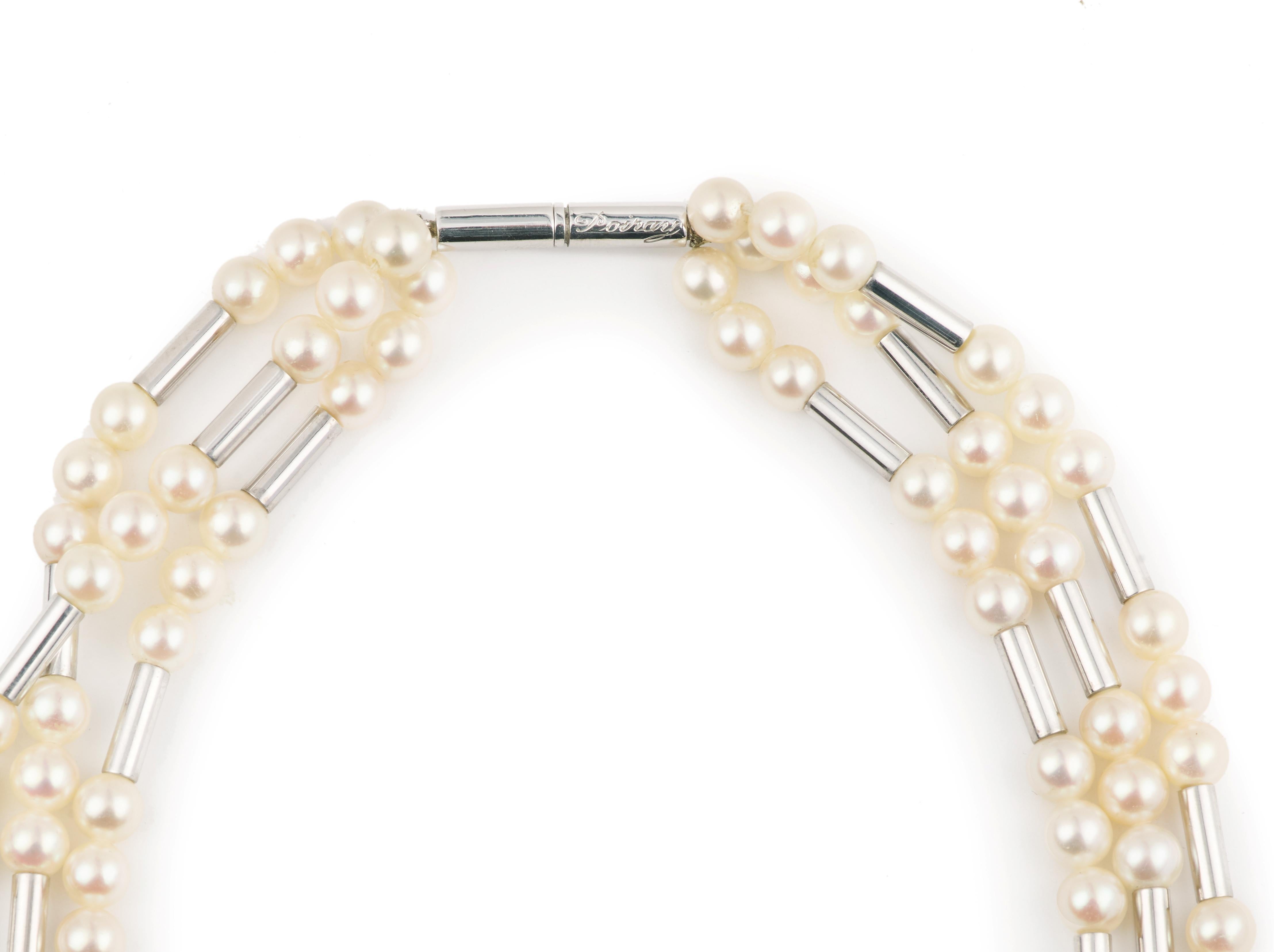 Akoyas pearls necklace and white gold, so called 