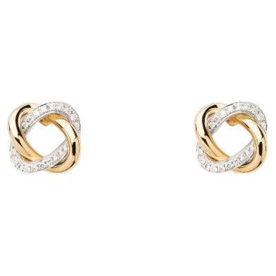 Poiray Boucles d'oreilles «resse » en or jaune 18 carats et diamants