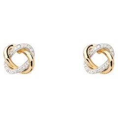 Poiray "Tresse" Earrings Yellow Gold Diamonds