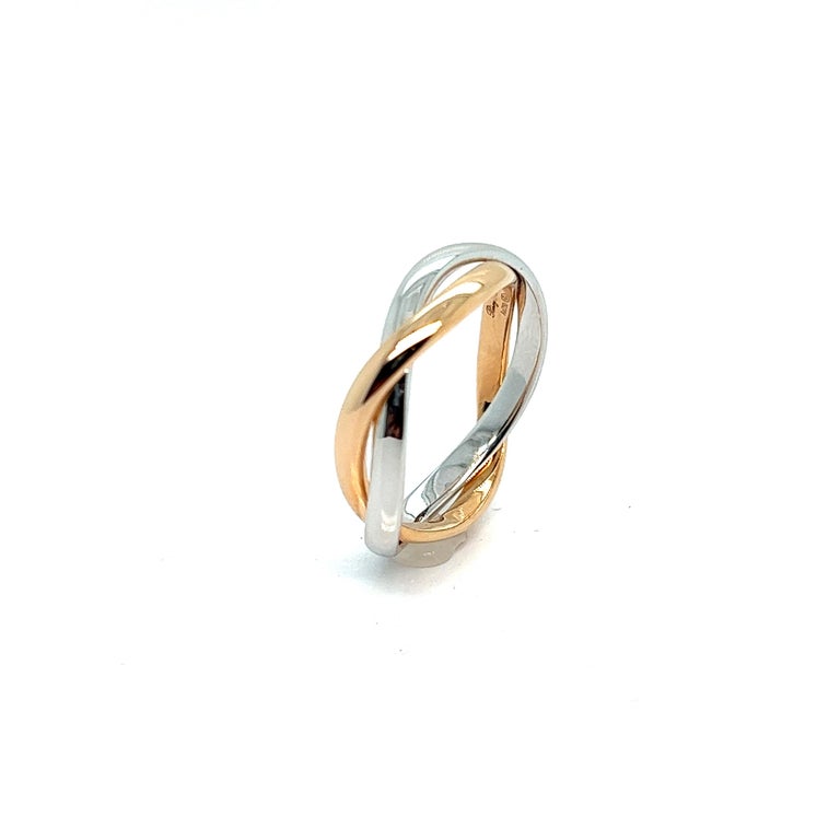 Poiray, Tresse Ring Pink Gold White Gold For Sale at 1stDibs