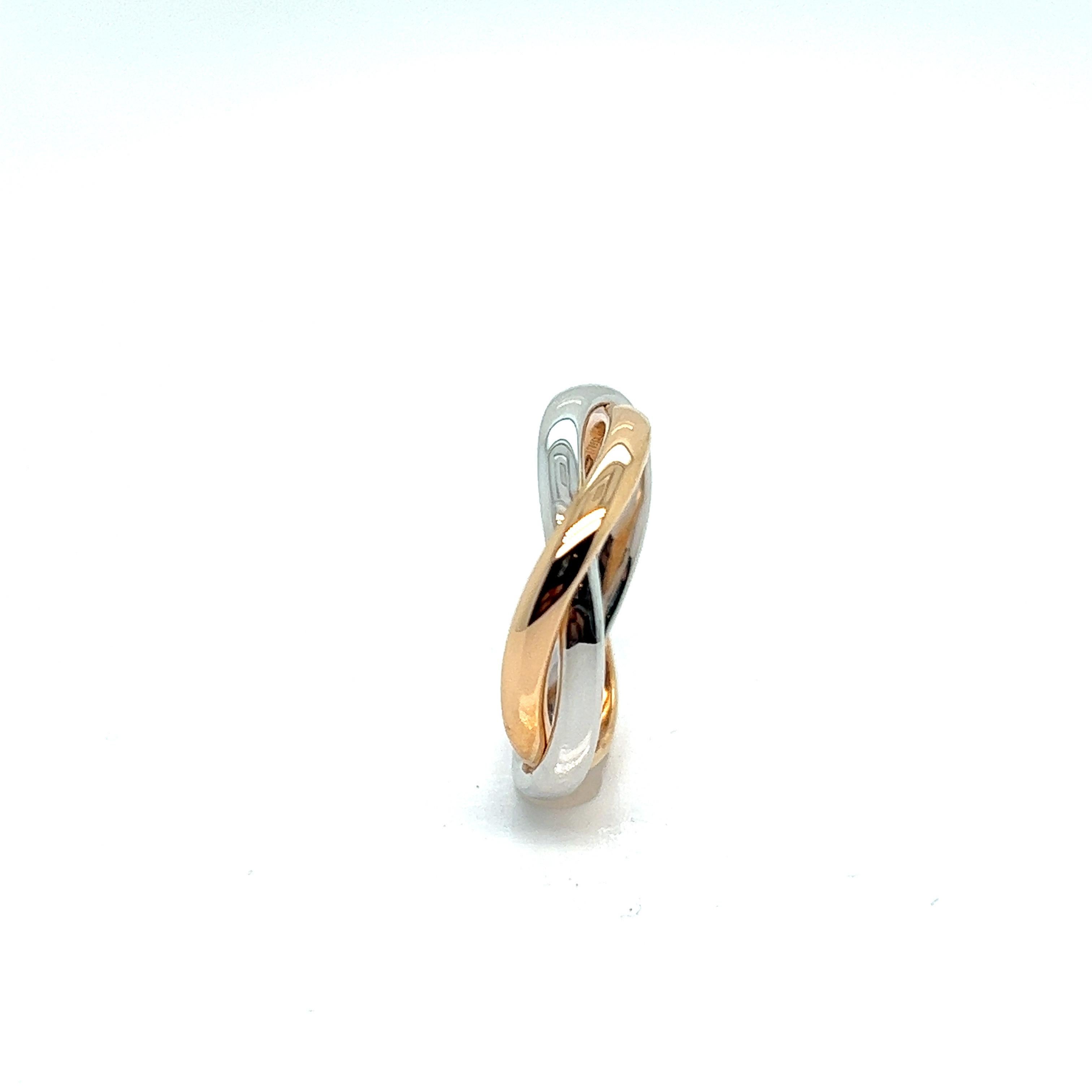 Poiray, Tresse Ring aus Roségold und Weißgold im Zustand „Neu“ im Angebot in Vannes, FR