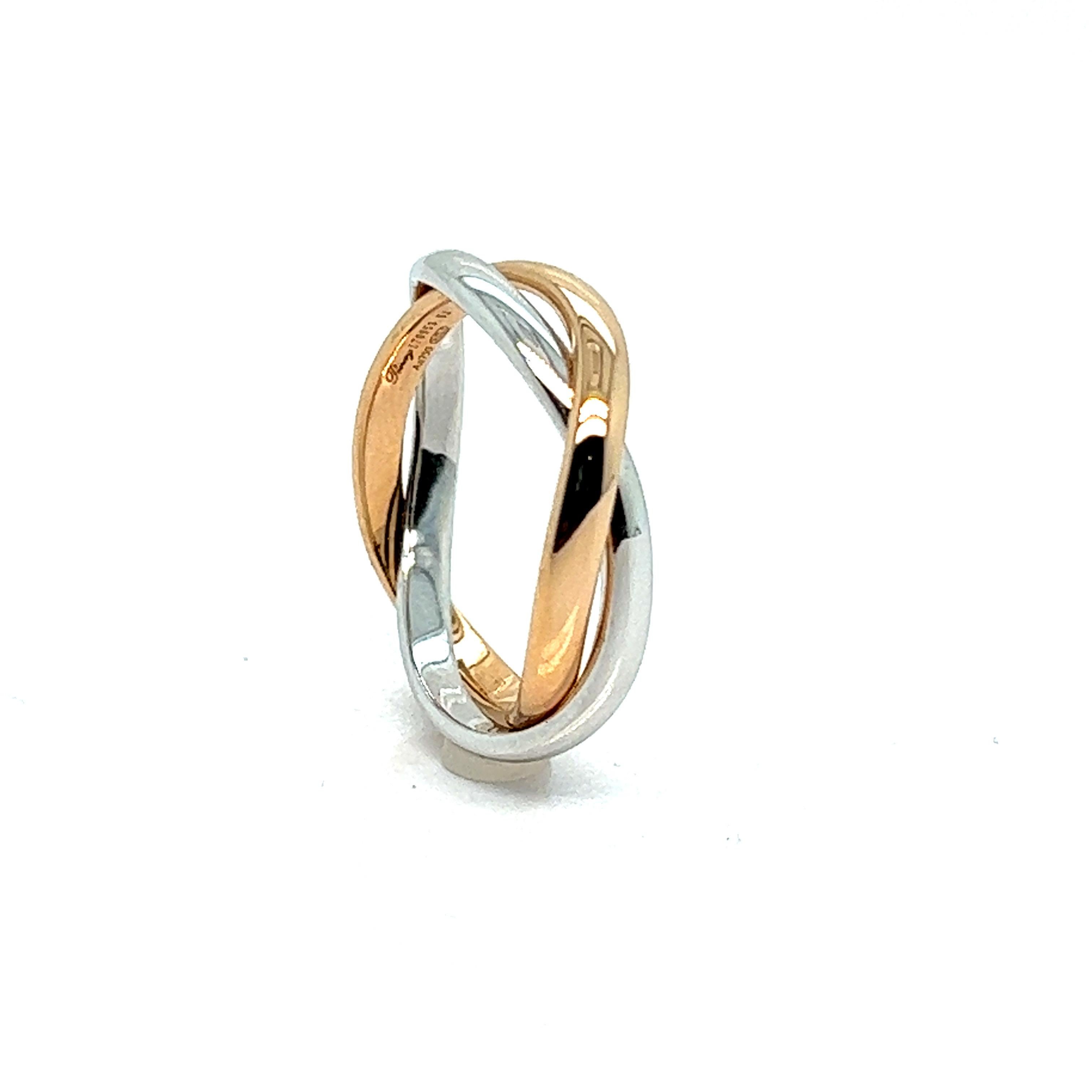 Poiray, Tresse Ring aus Roségold und Weißgold Damen im Angebot