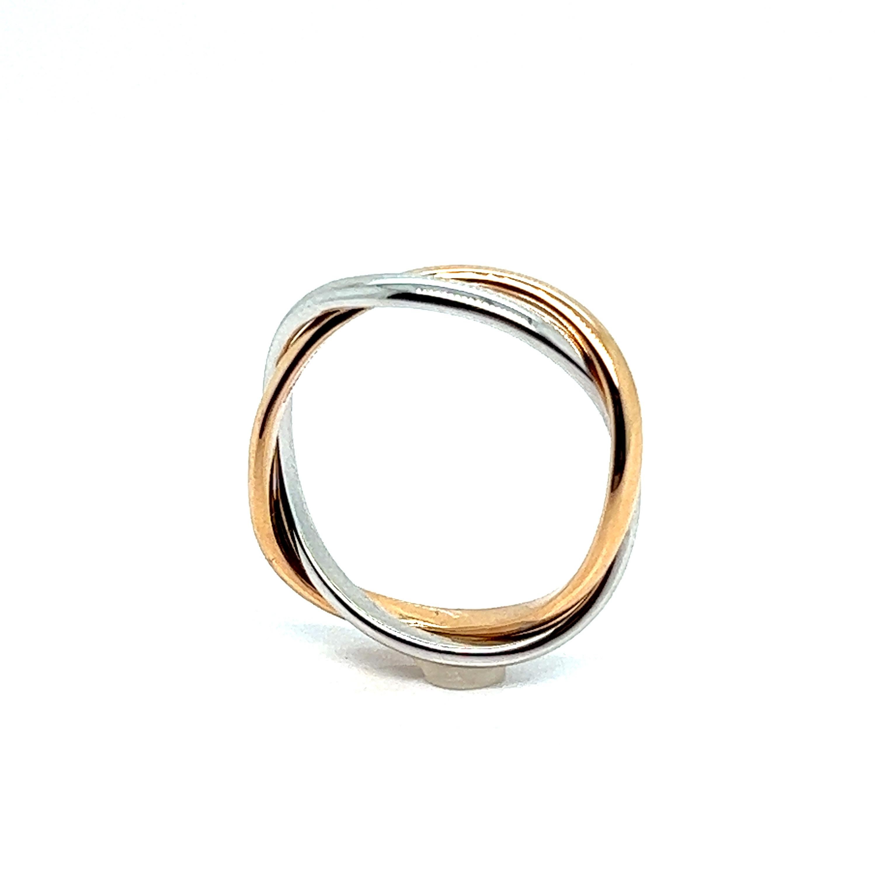 Poiray, Tresse Ring aus Roségold und Weißgold im Angebot 1