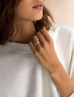 Tresse Ring, 18k Pink & White Gold, Modern Design, France