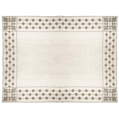"Poiret" Throw in Natural Linen with Metal Beading and Embroidery