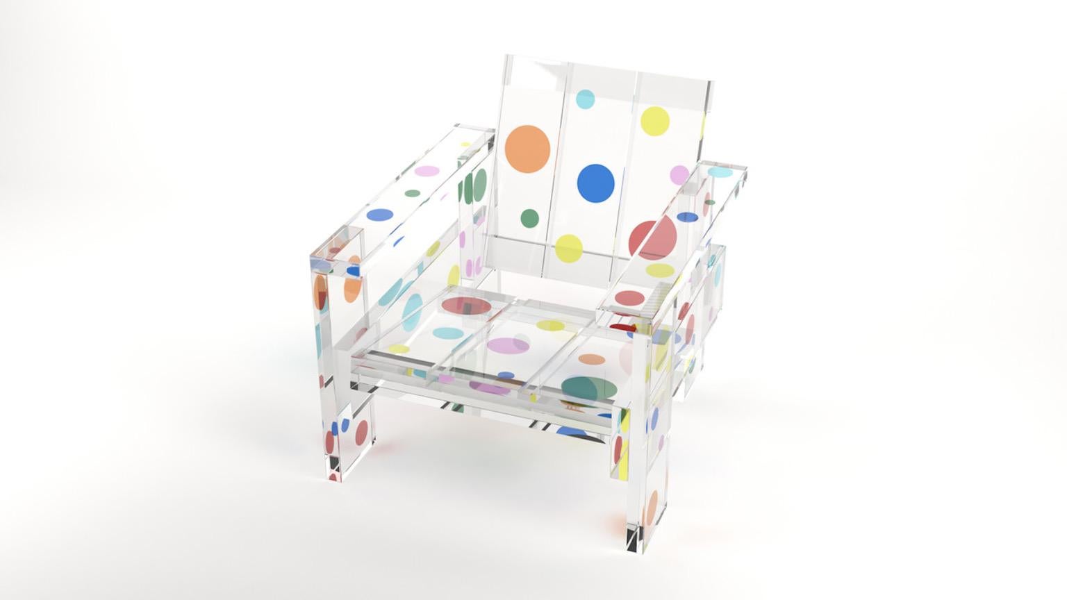 Modern Pois Crate Chair by A. Guerriero for Alchimia Redesign Collection For Sale