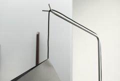 Poise, Floor Lamp in black and white Paper, Stainless Steel, YMER&MALTA, France