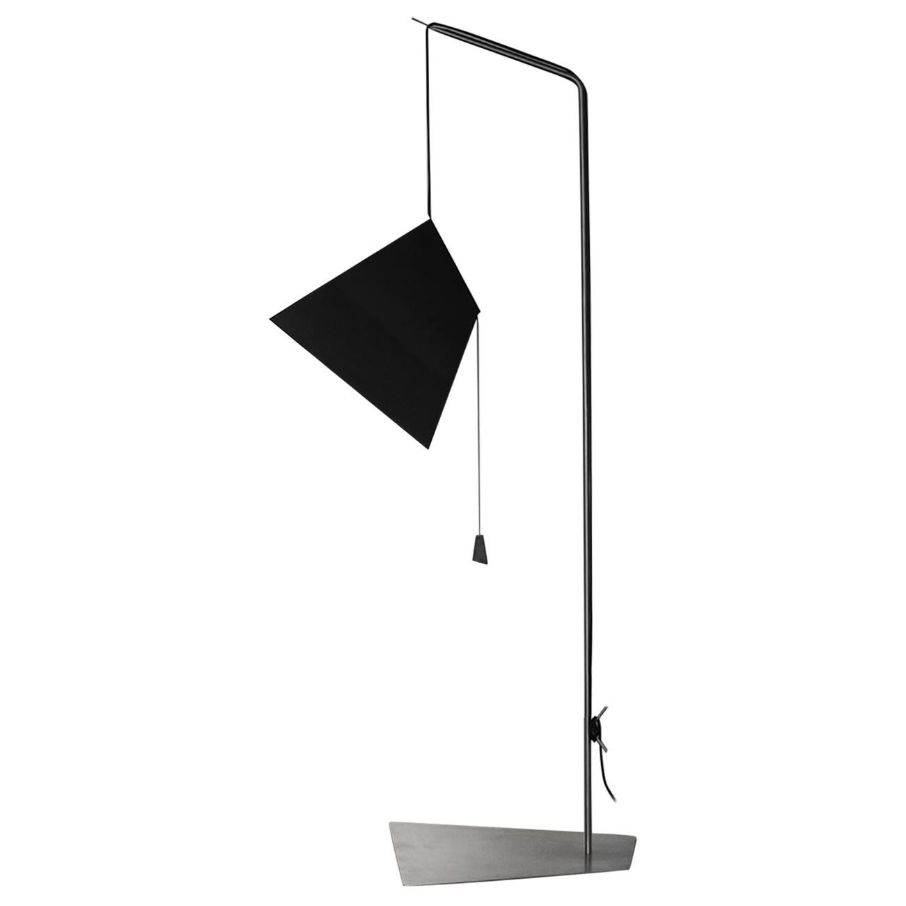 Poise, Floor Lamp in black and white Paper, Stainless Steel, YMER&MALTA, France For Sale