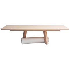 Poise Long Contemporary Coffee Table in Solid Ash Hardwood