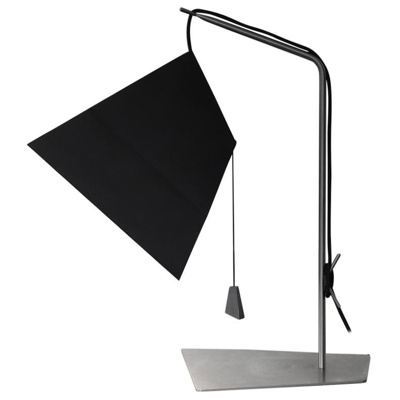 Poise, Table Lamp in black and white Paper, Stainless Steel, YMER&MALTA, France
