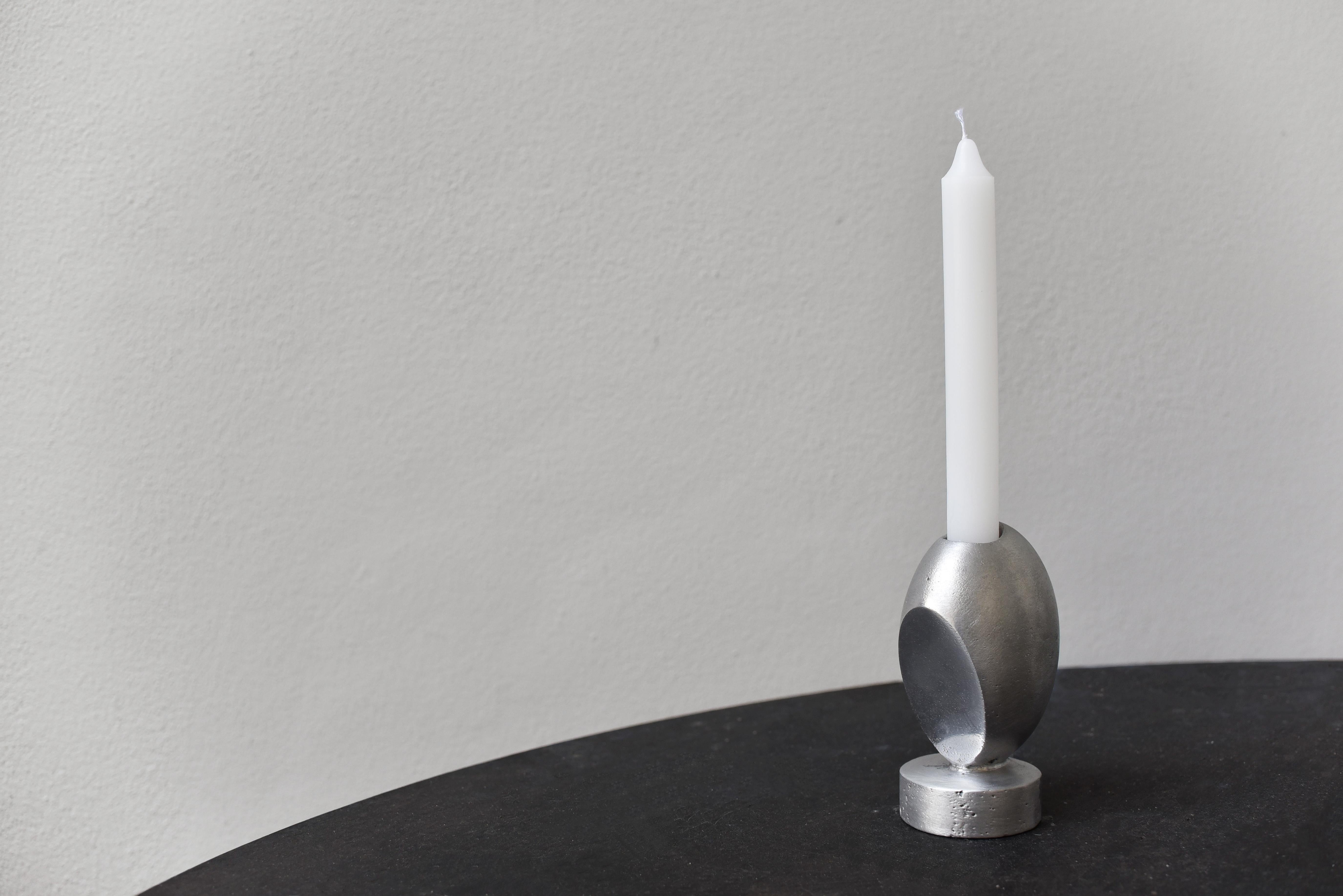 Portuguese Poise Vertical Aluminum Candle Holder Handcrafted in Portugal by Origin Made For Sale