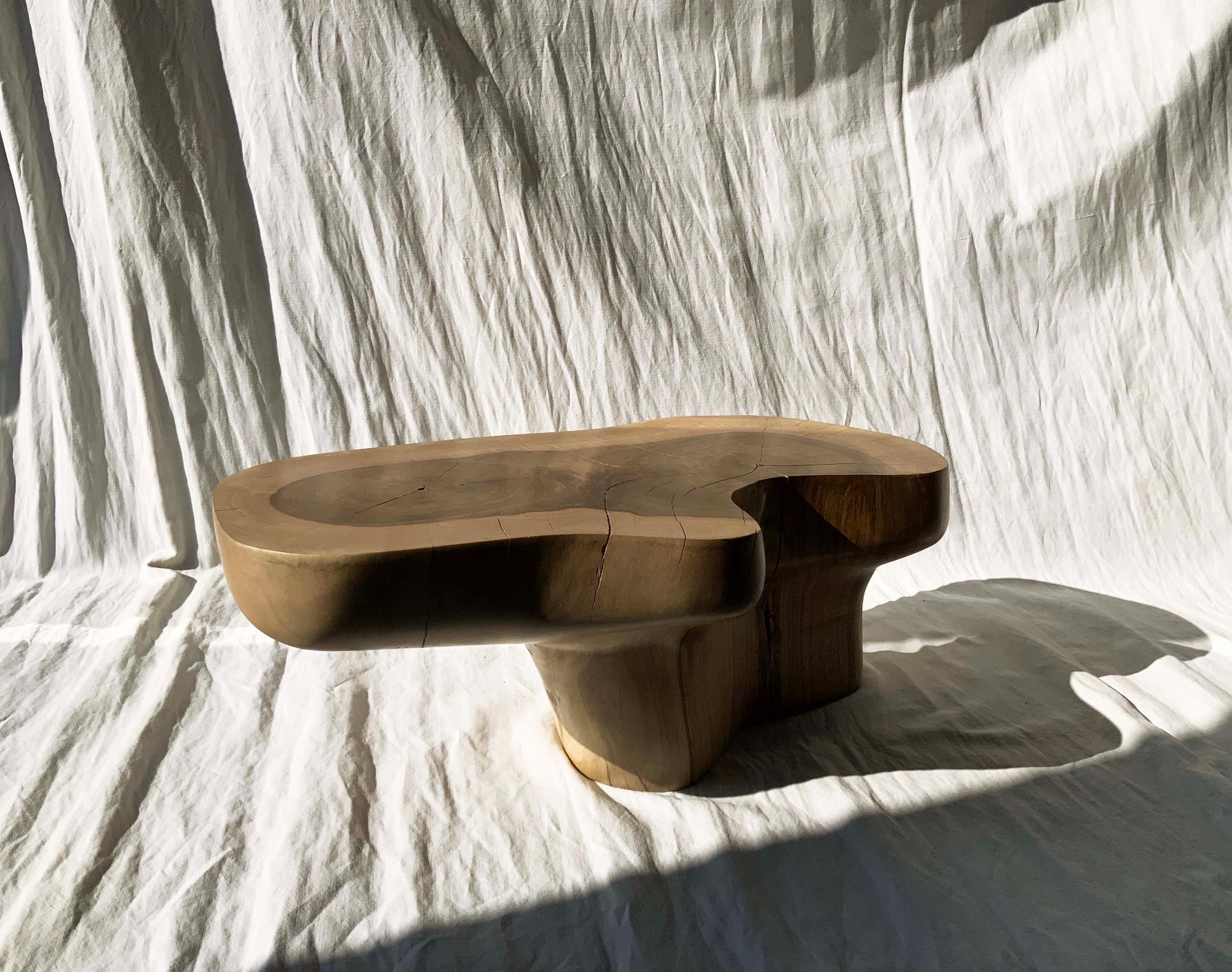 Pok stool 3 by Antoine Maurice
Dimensions: D 30 x H 20 cm
Materials: Walnut

Born in 1992, Antoine Maurice lives and works in Yvelines.
He trained in drawing at an art school and then in woodworking at the furniture school in Paris, La Bonne