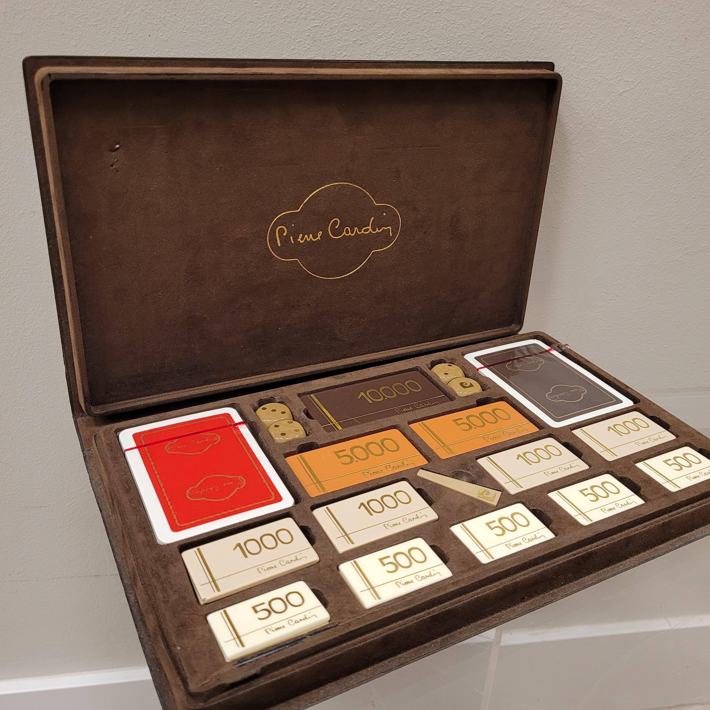 Black Poker game or set, signed by Pierre Cardin, 60's - 70's, France