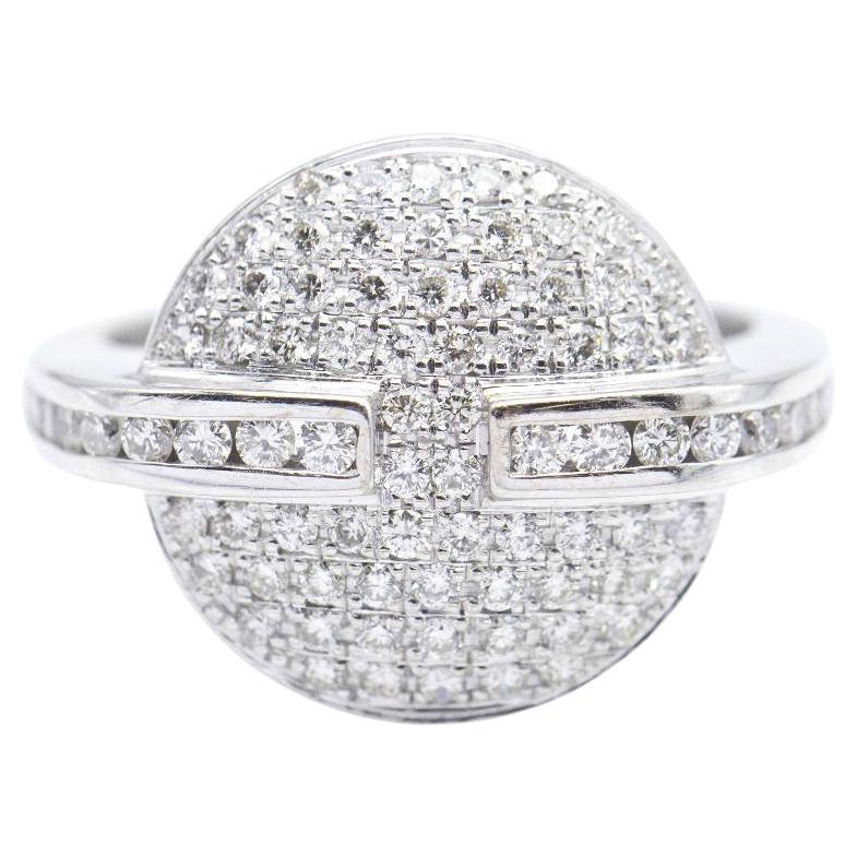 POKER Ring in White Gold with Diamonds For Sale