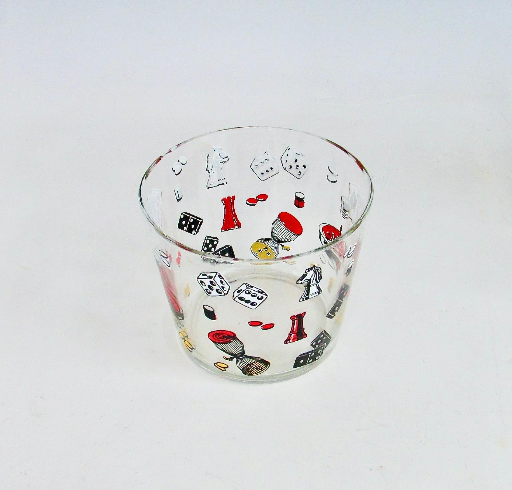 Bicchieri da cocktail a tema poker roulette craps Las Vegas Gaming con secchiello per il ghiaccio in vendita 2