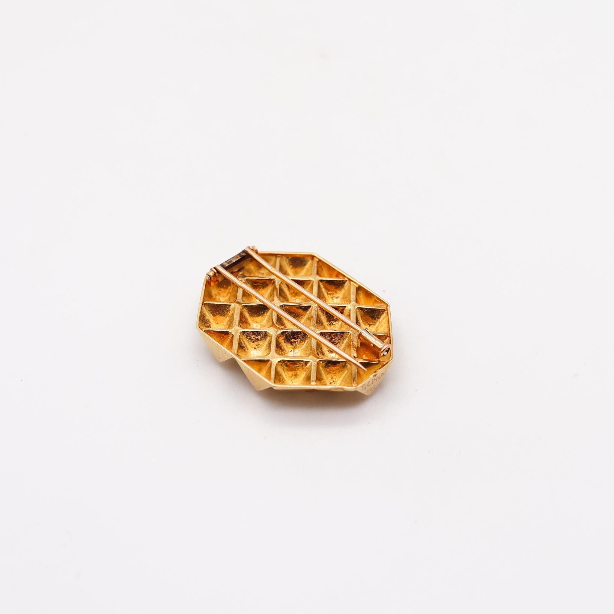 Pol Bury 1968 Paris Kinetic Convertible Necklace Pendant Brooch in 18kt Gold In Excellent Condition In Miami, FL