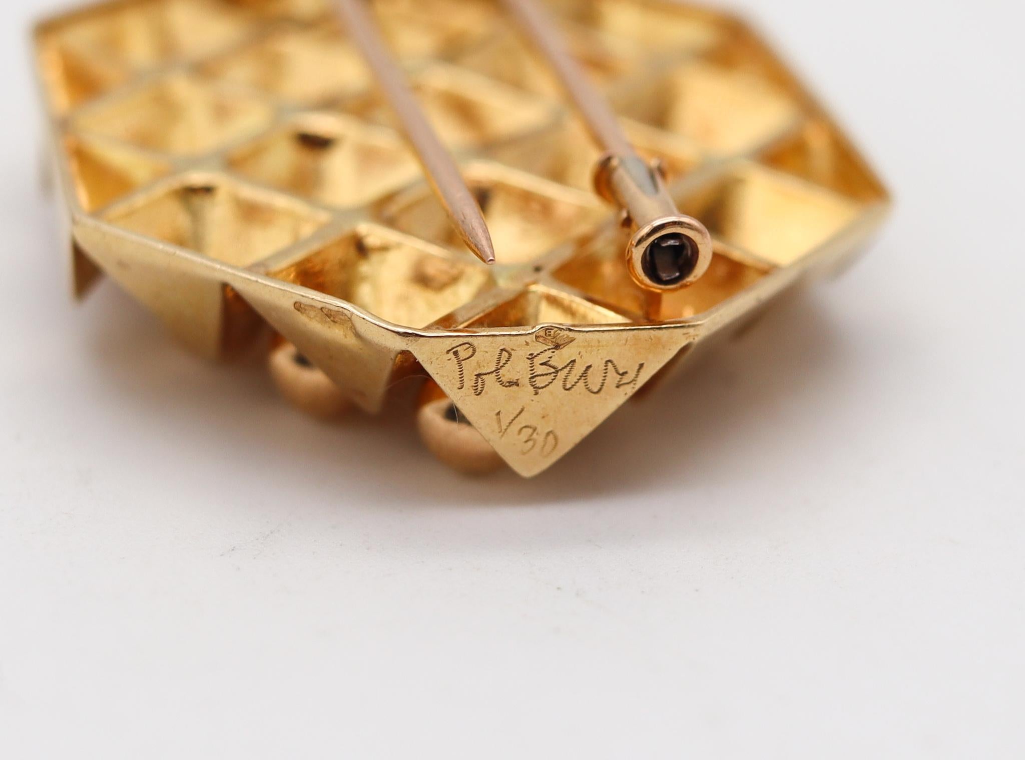 Women's Pol Bury 1968 Paris Kinetic Convertible Necklace Pendant Brooch in 18kt Gold