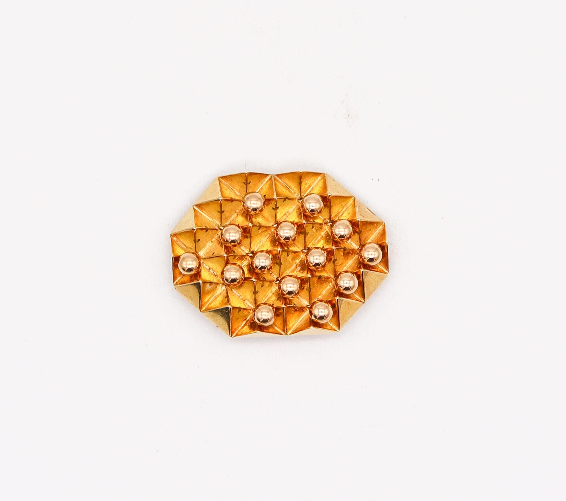 Pol Bury 1968 Paris Kinetic Convertible Necklace Pendant Brooch in 18kt Gold 3