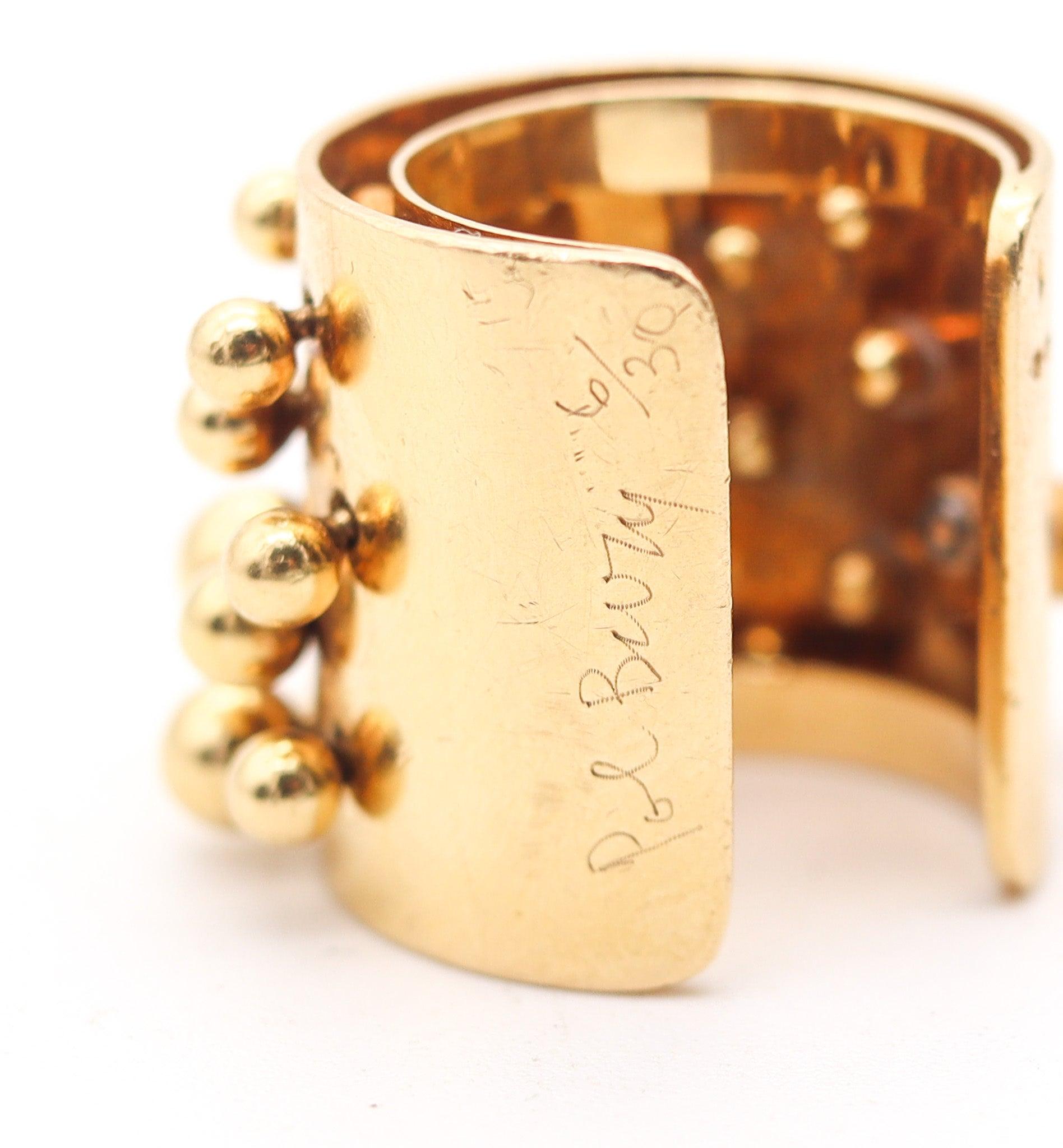 Donna Pol Bury 1975 Parigi Galerie Maeght Edizione Anello Cinetico Scultoreo In Oro 18Kt