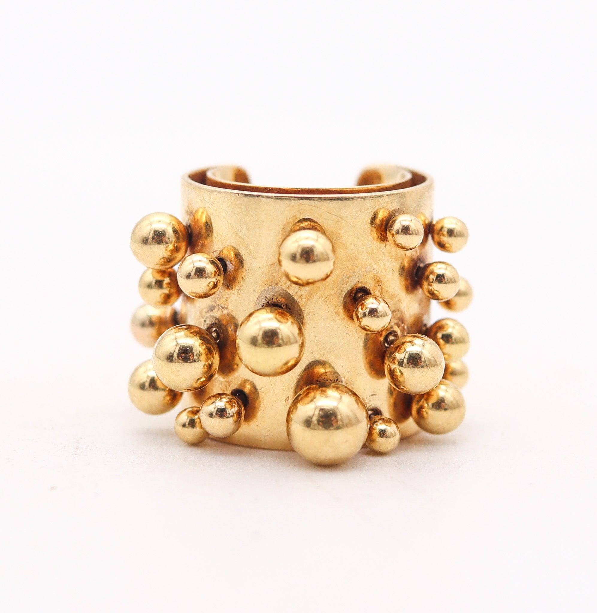 Pol Bury 1975 Parigi Galerie Maeght Edizione Anello Cinetico Scultoreo In Oro 18Kt 1