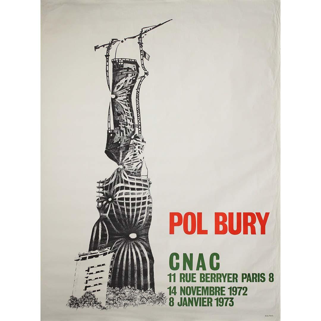 Questo straordinario poster originale del 1972 è stato creato per una mostra del famoso artista belga Pol Bury presso il CNAC (Centre National d'Art Contemporain), situato al numero 11 di rue Berryer, Parigi 8e. Tenutasi dal 14 novembre 1972 all'8