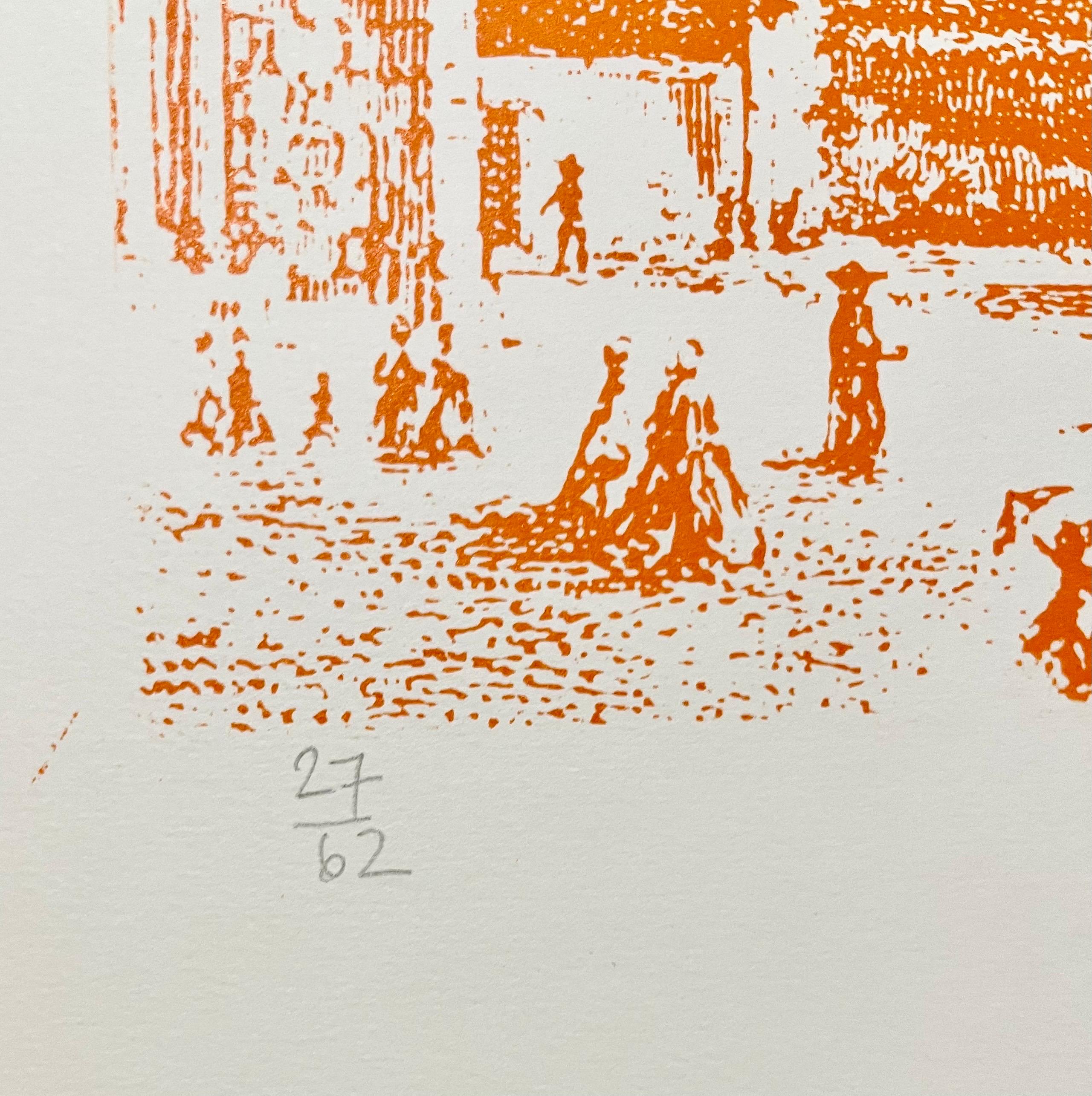 Pol Bury (Belgian, 1922-2005)
screen print of Leaning Tower of Pisa
Hand signed and numbered 27/ 62 in pencil
Dimensions: 24.25 X 17.5 inches. (sheet size)
Provenance: Published by Lefebre Gallery, New York.
lithographie en couleurs. 
Signées et