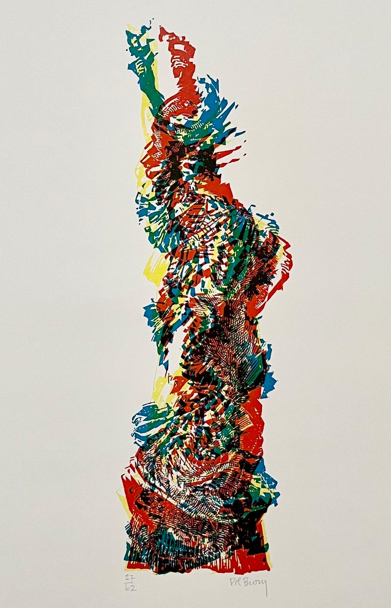 Arquitectura Cinética Estatua de la Libertad Op Art Serigrafía Litografía Pol Bury